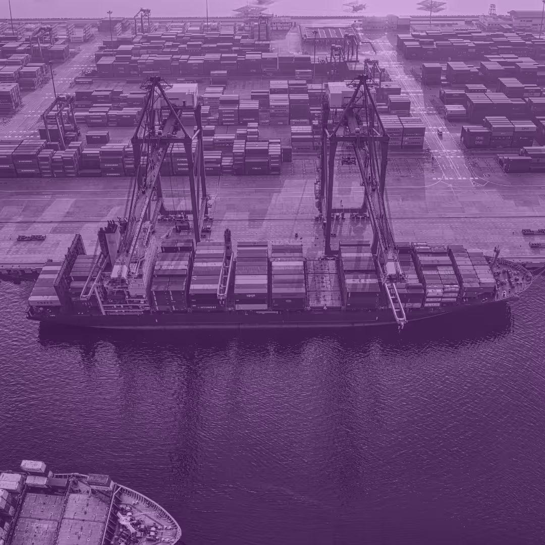 Container ship at port